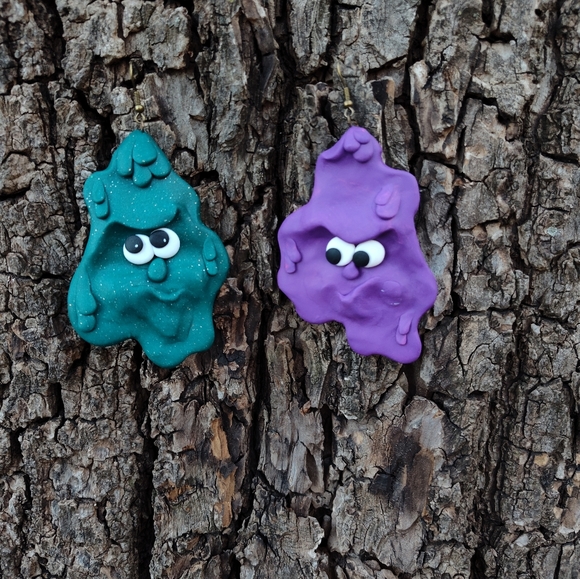 🦚🍆Earrings🪲Funny💜Face - Picture 3 of 6